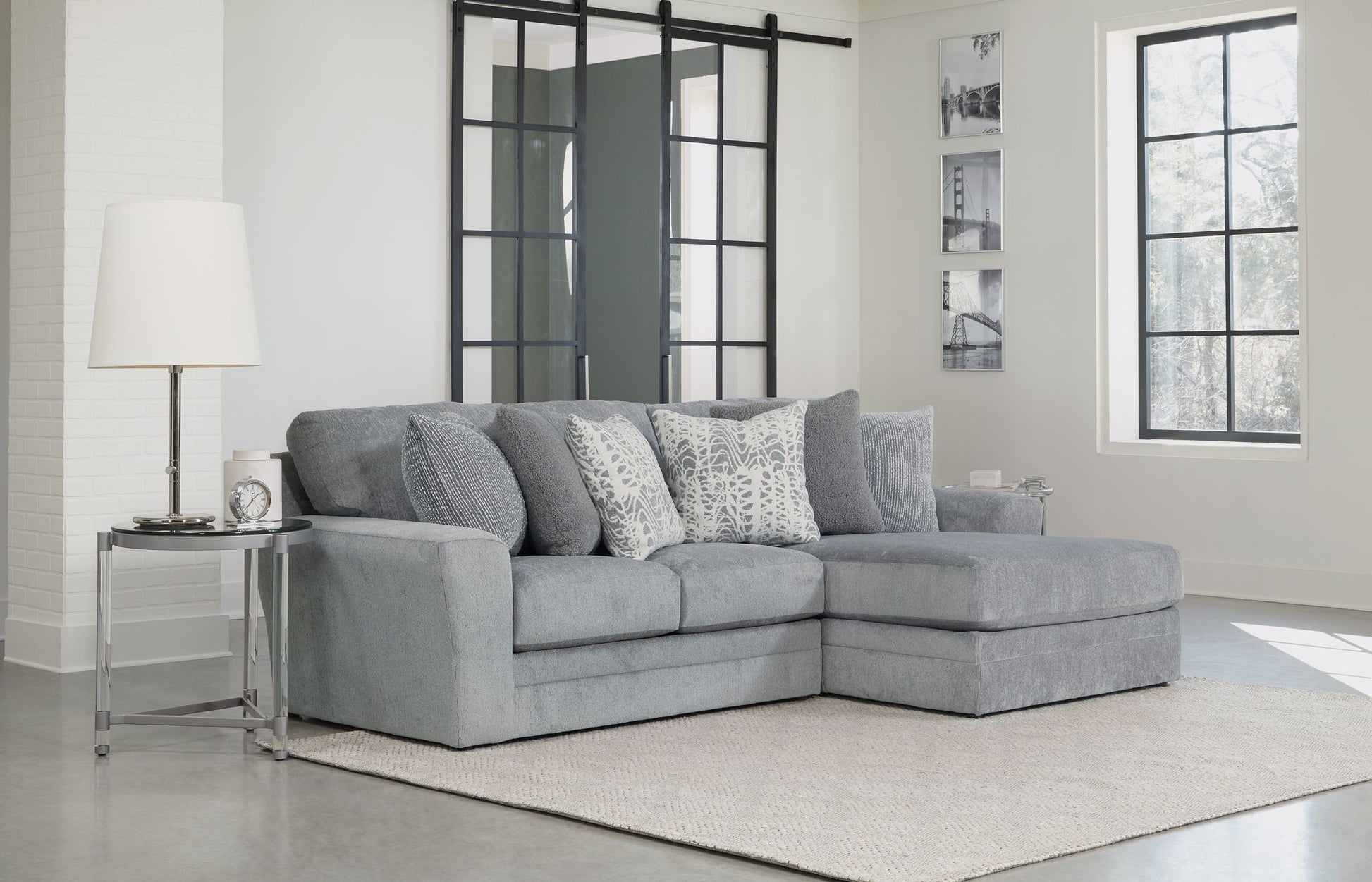 Glacier - Sectional With Included Accent Pillows - Hornell Furniture Outlet