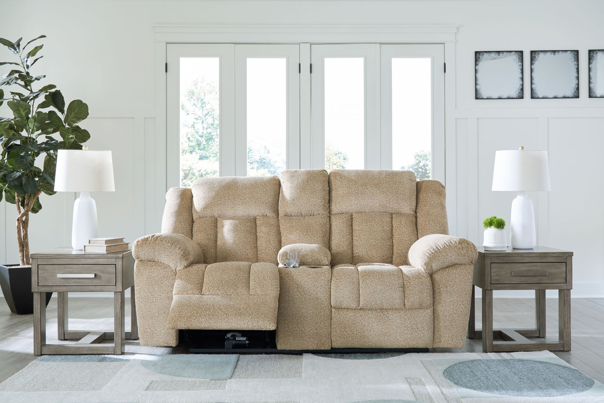 Tip - off - Power Reclining Loveseat With Console / Adj Headrest - Hornell Furniture Outlet