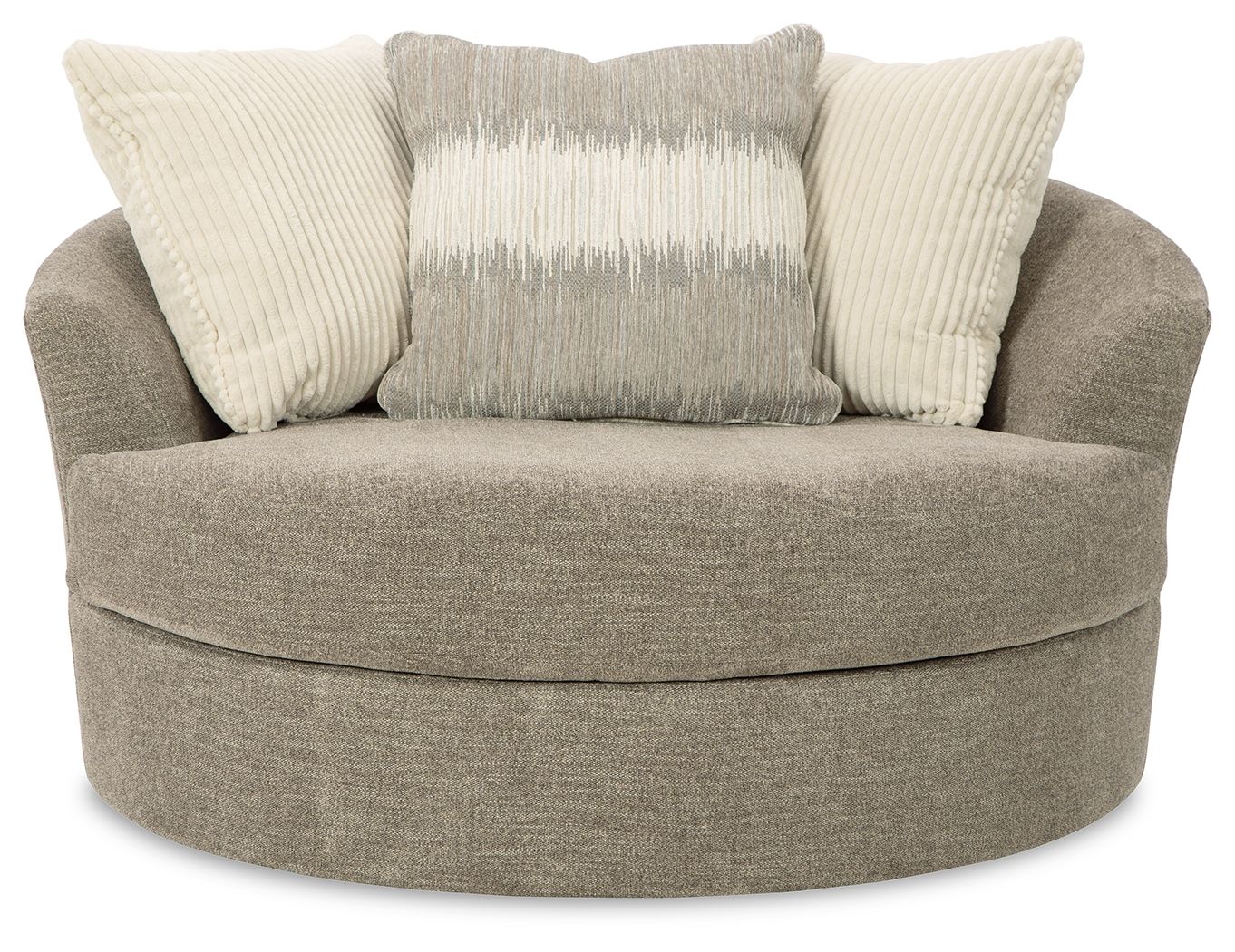 Creswell - Stone - Oversized Swivel Accent Chair - Hornell Furniture Outlet