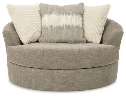 Creswell - Stone - Oversized Swivel Accent Chair - Hornell Furniture Outlet