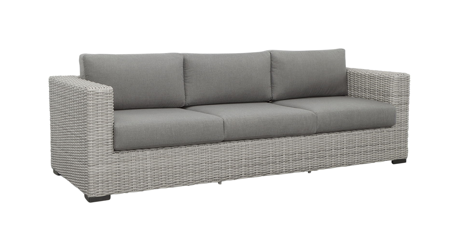 Blakley - Outdoor Sofa With Half Round Wicker - Gray - Hornell Furniture Outlet