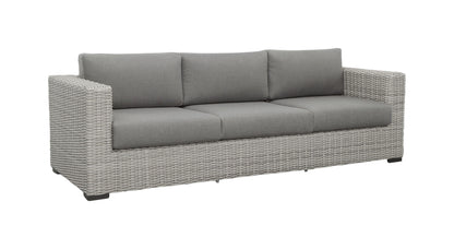 Blakley - Outdoor Sofa With Half Round Wicker - Gray - Hornell Furniture Outlet