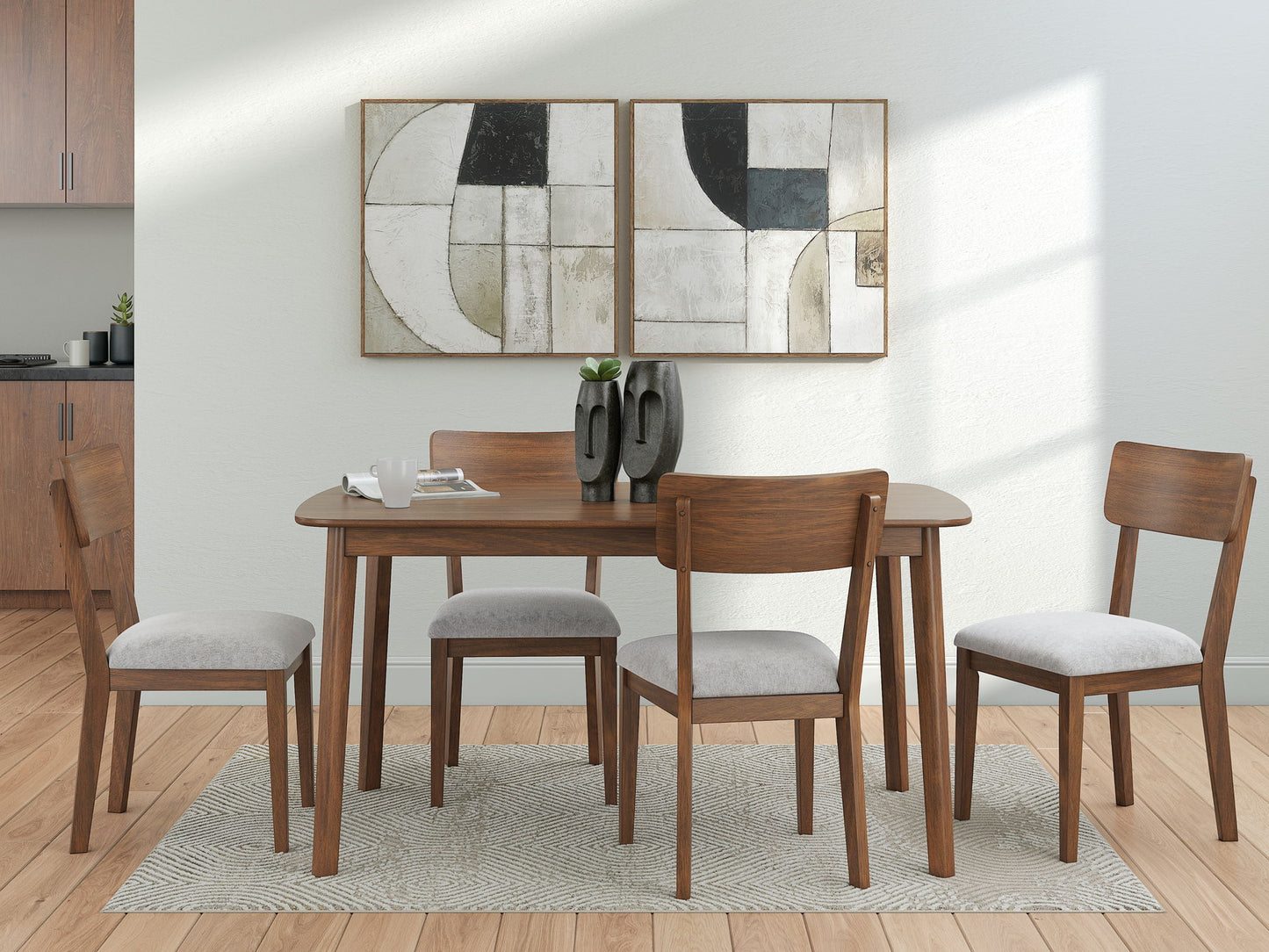 Tameride - Dining Room Table Set (Set of 5) - Brown - Hornell Furniture Outlet