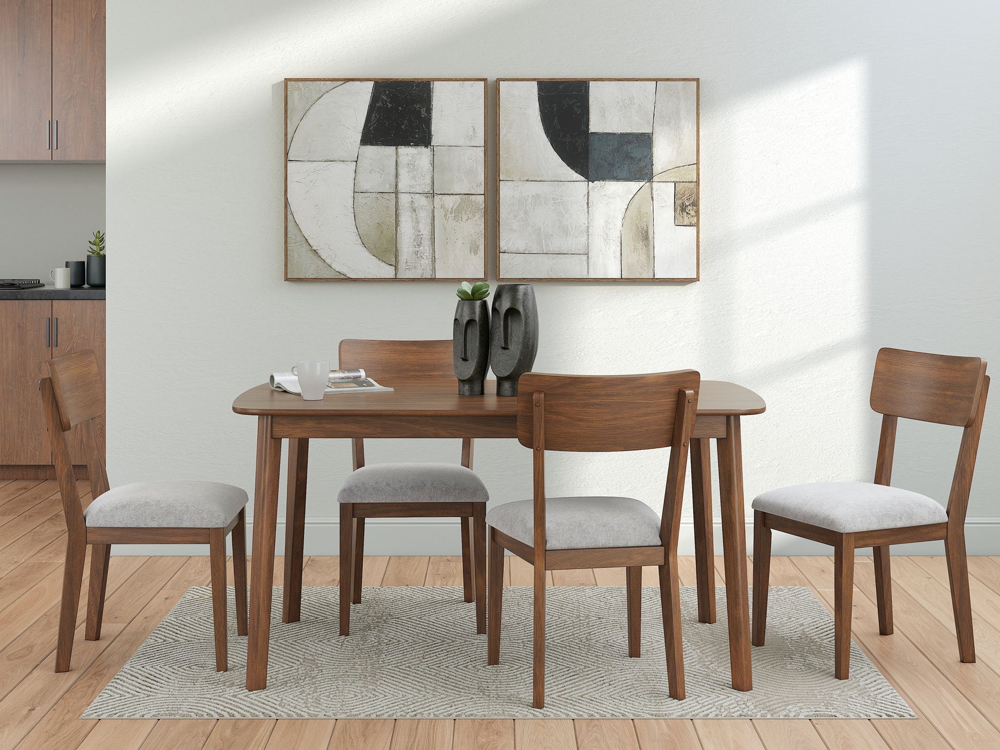 Tameride - Dining Room Table Set (Set of 5) - Brown - Hornell Furniture Outlet