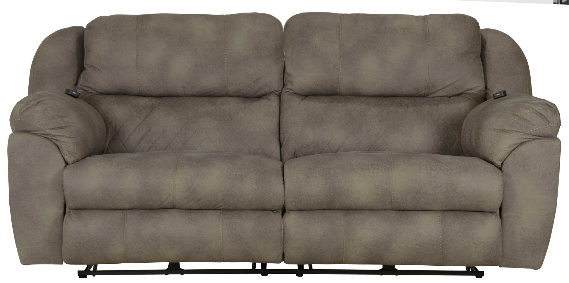 Flynn - Power Lay Flat Reclining Sofa Power Adjustable Headrest & Lumbar And Dual Heat & Massage - Fig - Hornell Furniture Outlet
