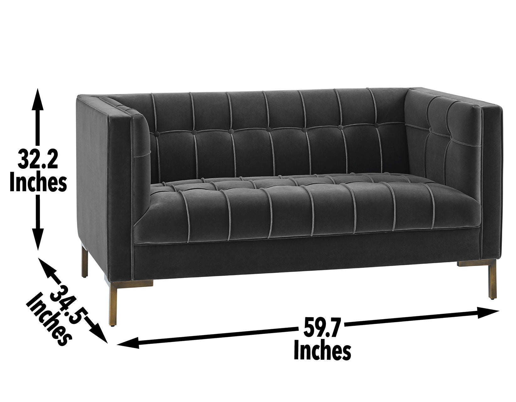 Isaac - Stitch Velvet Loveseat - Hornell Furniture Outlet