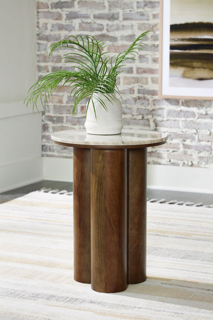 Henfield - Beige / Brown - Accent Table - Hornell Furniture Outlet