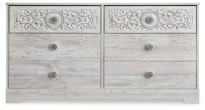 Paxberry - Six Drawer Dresser - Weatherworn - Whitewash - Hornell Furniture Outlet
