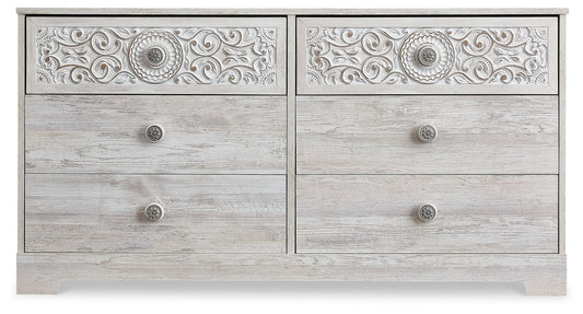 Paxberry - Six Drawer Dresser - Weatherworn - Whitewash - Hornell Furniture Outlet