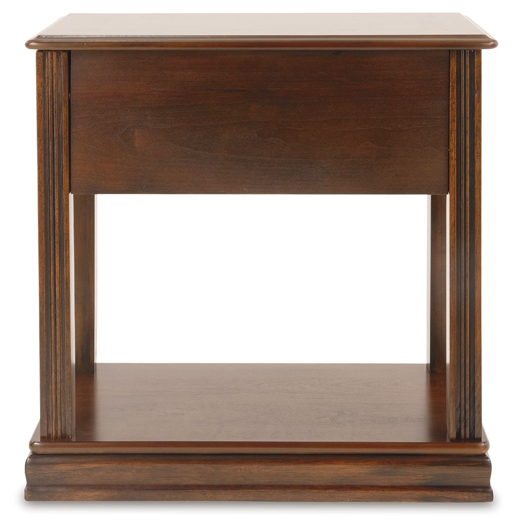Breegin - Brown - Chair Side End Table - Removable Tray - Hornell Furniture Outlet