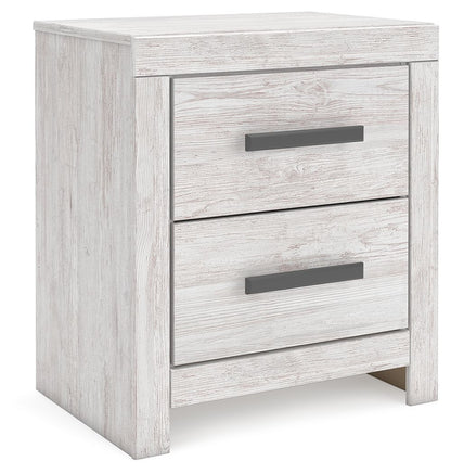 Cayboni - Whitewash - Two Drawer Night Stand - Hornell Furniture Outlet