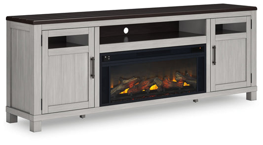 Darborn - Gray / Brown - 88" TV Stand With Electric Infrared Fireplace Insert - Hornell Furniture Outlet