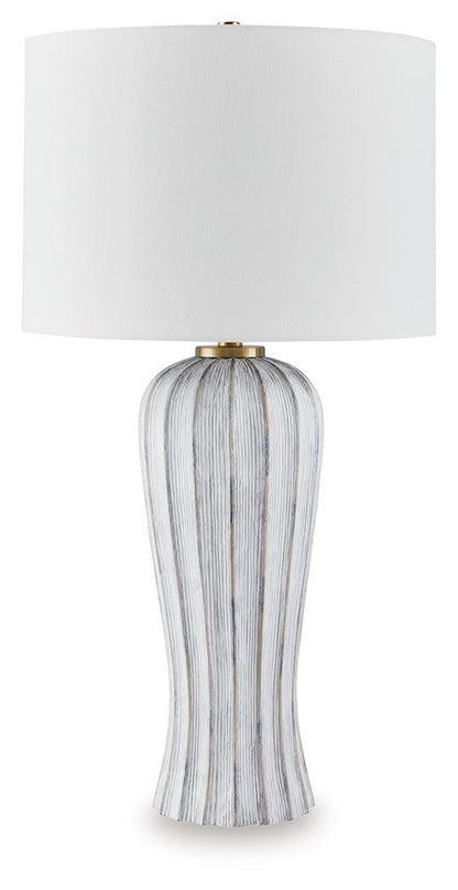 Lanwell - Antique Gray - Poly Table Lamp - Hornell Furniture Outlet