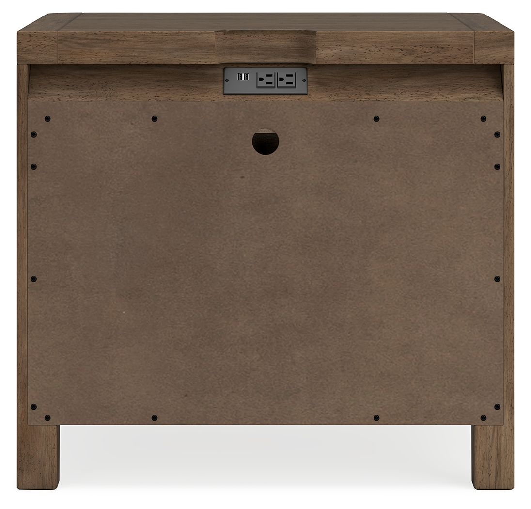 Cabalynn - Two Drawer Night Stand - Light Brown - Hornell Furniture Outlet