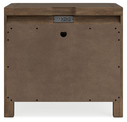 Cabalynn - Two Drawer Night Stand - Light Brown - Hornell Furniture Outlet