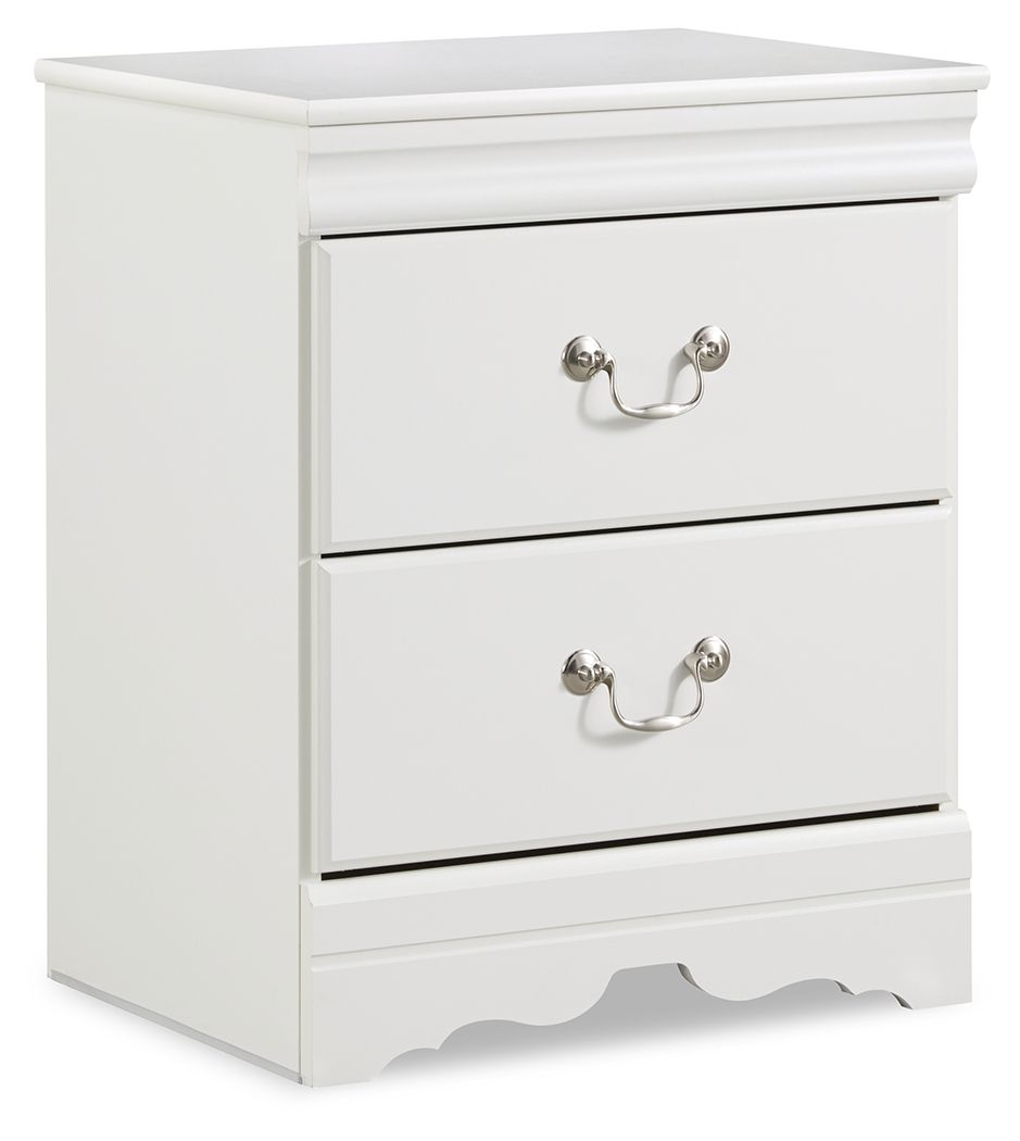 Anarasia - Two Drawer Night Stand - White - Hornell Furniture Outlet