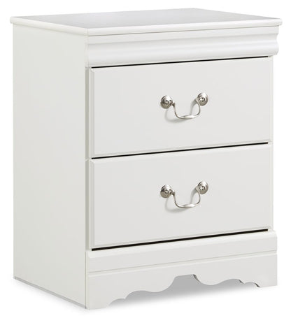 Anarasia - Two Drawer Night Stand - White - Hornell Furniture Outlet