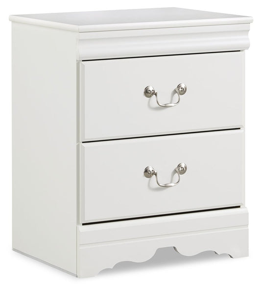 Anarasia - Two Drawer Night Stand - White - Hornell Furniture Outlet