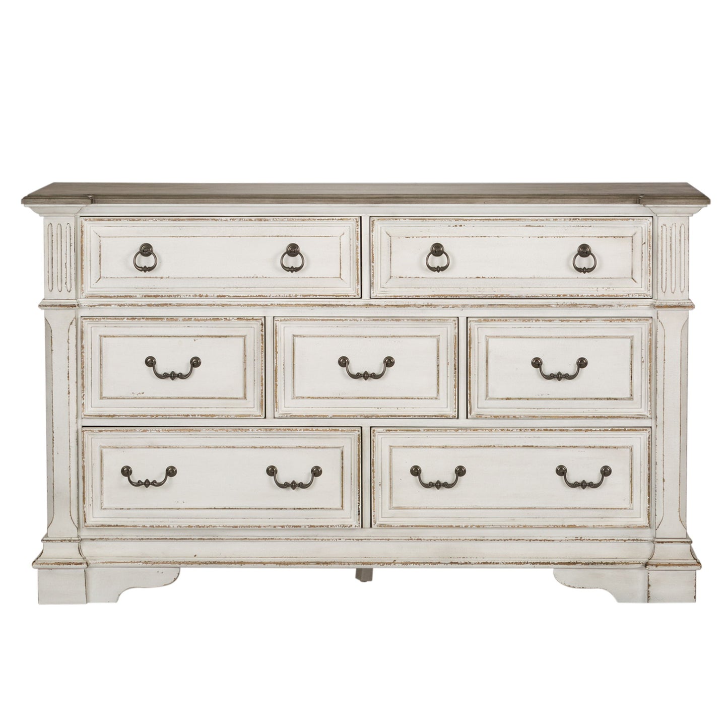 Abbey Park - 7 Drawer Dresser - White - Hornell Furniture Outlet