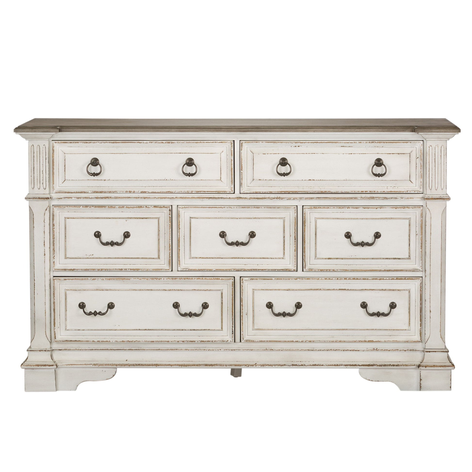 Abbey Park - 7 Drawer Dresser - White - Hornell Furniture Outlet