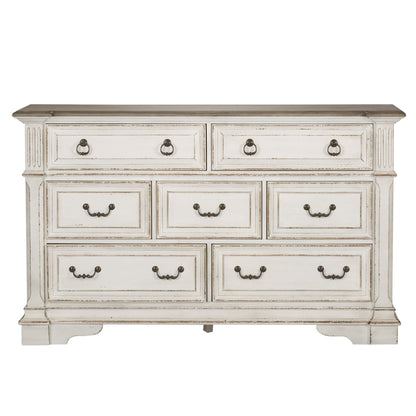 Abbey Park - 7 Drawer Dresser - White - Hornell Furniture Outlet