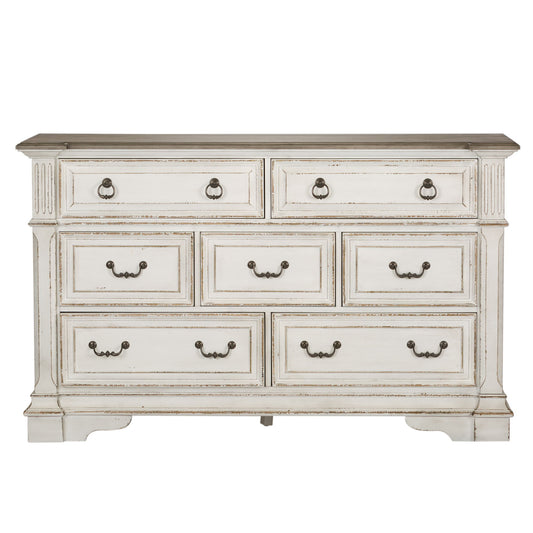 Abbey Park - 7 Drawer Dresser - White - Hornell Furniture Outlet