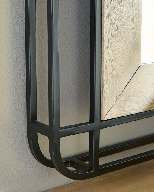 Beelman - Black / Brown - Accent Mirror - Hornell Furniture Outlet