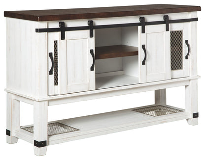 Valebeck - White / Brown - Dining Room Server - Hornell Furniture Outlet
