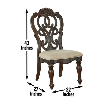 Royale - Side Chair (Set of 2) - Dark Brown - Hornell Furniture Outlet