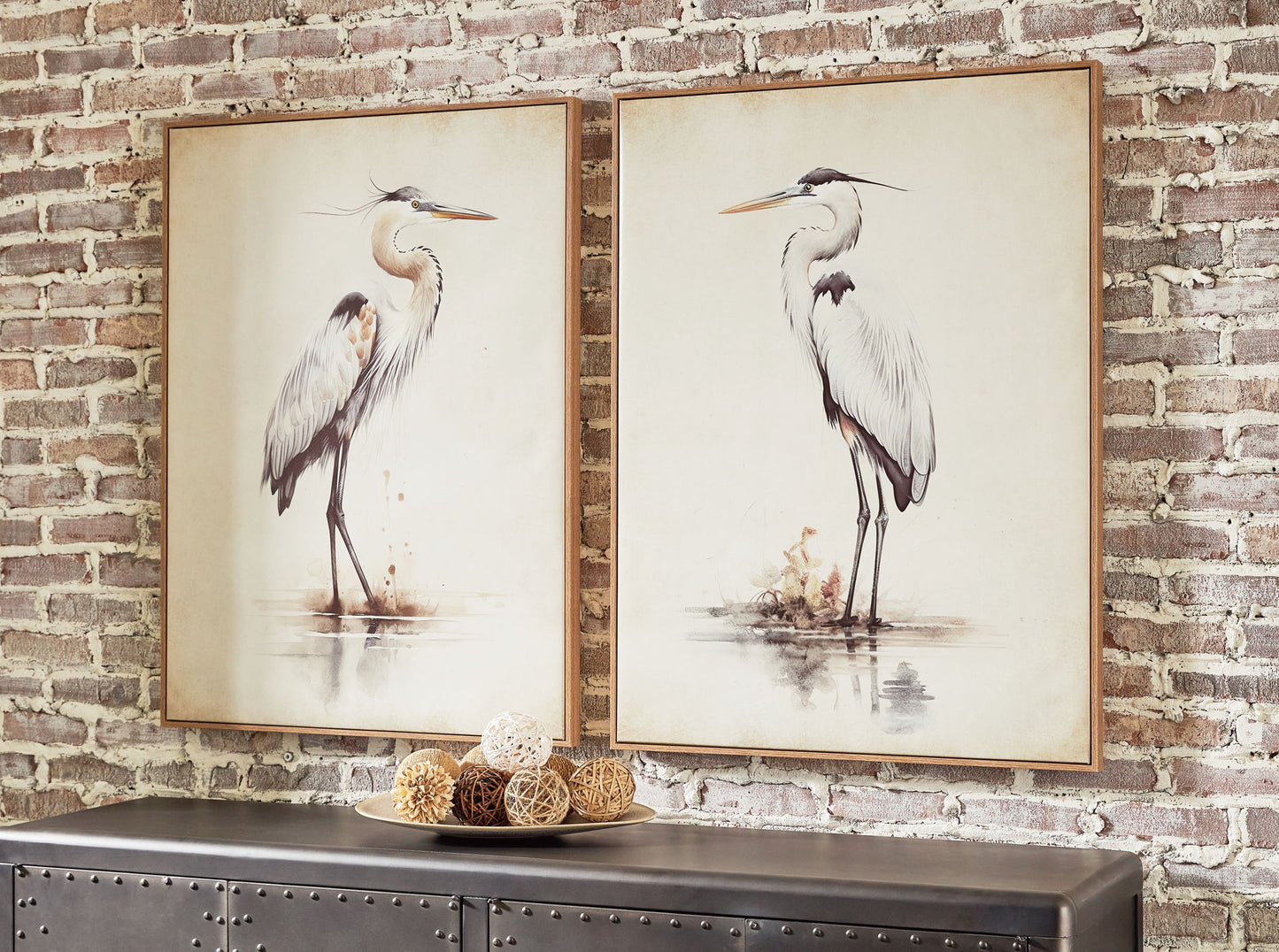 Aubinell - Beige - Wall Art Set (Set of 2) - Hornell Furniture Outlet