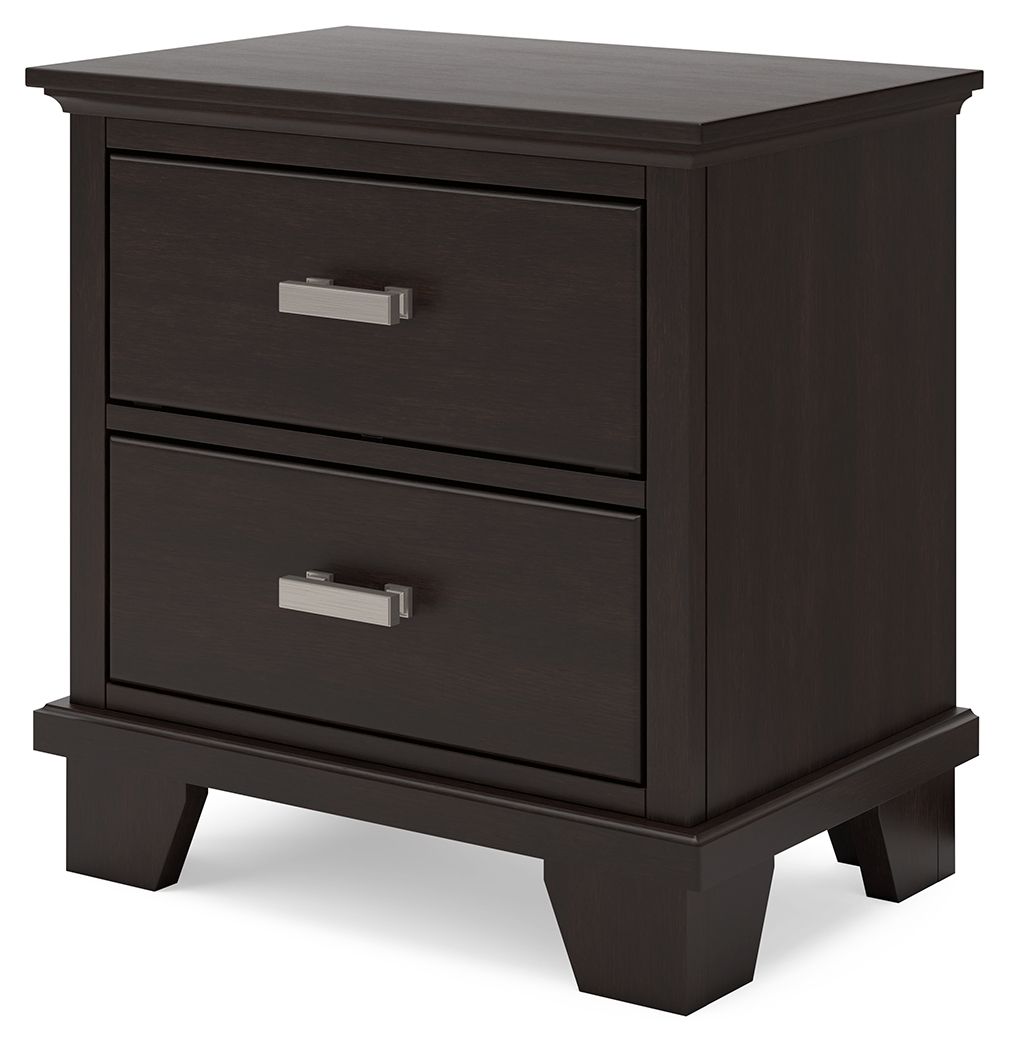 Covetown - Dark Brown - Two Drawer Night Stand - Hornell Furniture Outlet