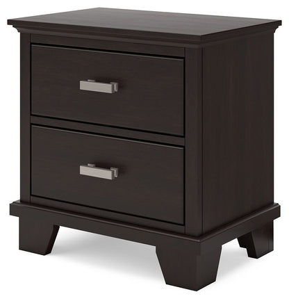 Covetown - Dark Brown - Two Drawer Night Stand - Hornell Furniture Outlet