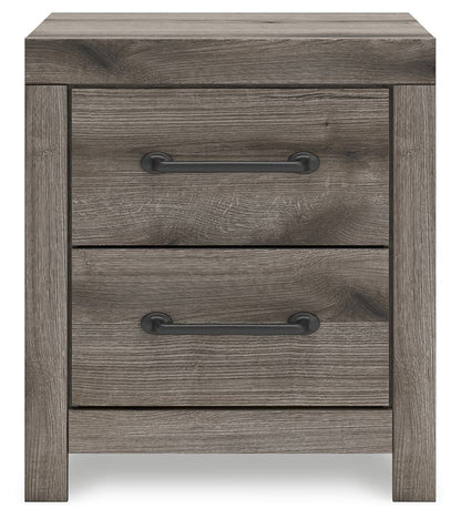 Graystorm - Brown Gray - Two Drawer Night Stand - Hornell Furniture Outlet