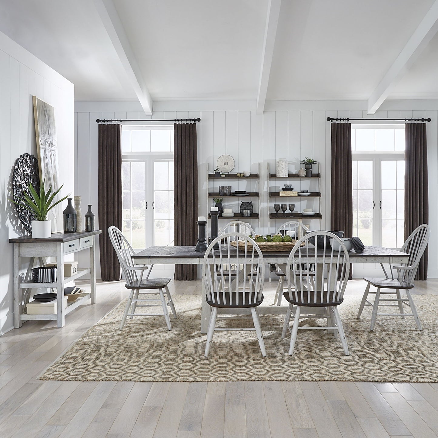 Farmhouse - Trestle Table Set - Hornell Furniture Outlet