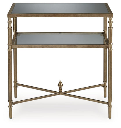 Cloverty - Aged Gold Finish - Rectangular End Table - Hornell Furniture Outlet
