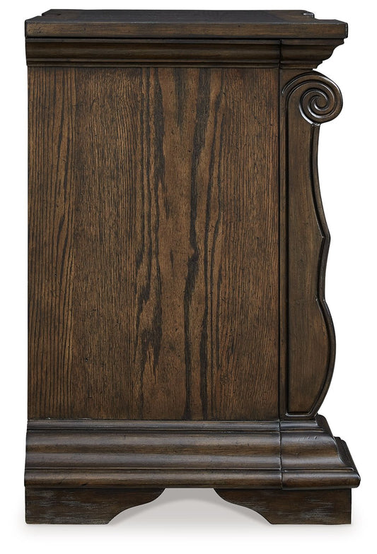 Maylee - Dark Brown - Three Drawer Night Stand - Hornell Furniture Outlet