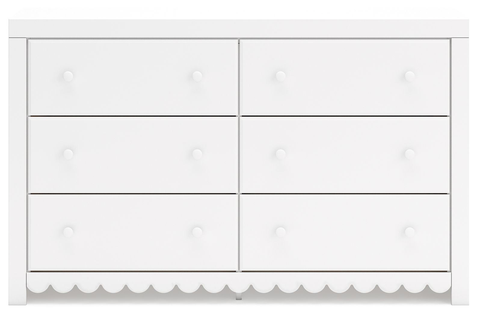 Mollviney - White - Six Drawer Dresser - Hornell Furniture Outlet