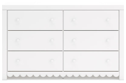 Mollviney - White - Six Drawer Dresser - Hornell Furniture Outlet