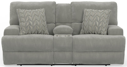 Renaldo - Power Console Loveseat With Zero Gravity Recline - Stone - Hornell Furniture Outlet