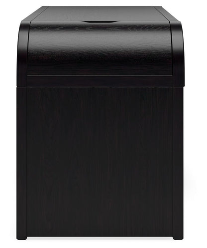 Rowanbeck - Black - Home Office Desk - Hornell Furniture Outlet