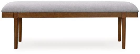 Lyncott - Gray / Brown - Large Upholstered Dining Room Bench - Hornell Furniture Outlet