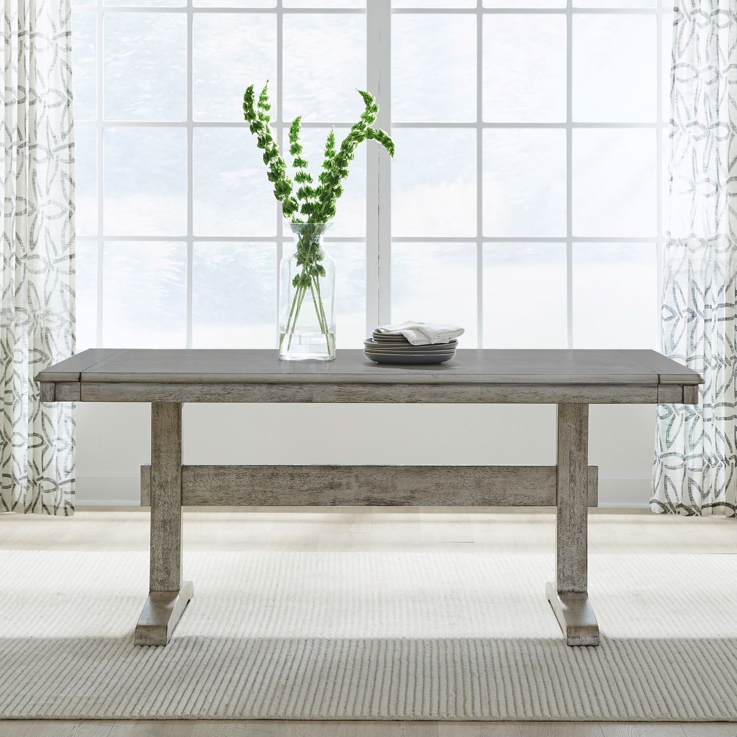 Hallendale - Trestle Table - White - Hornell Furniture Outlet