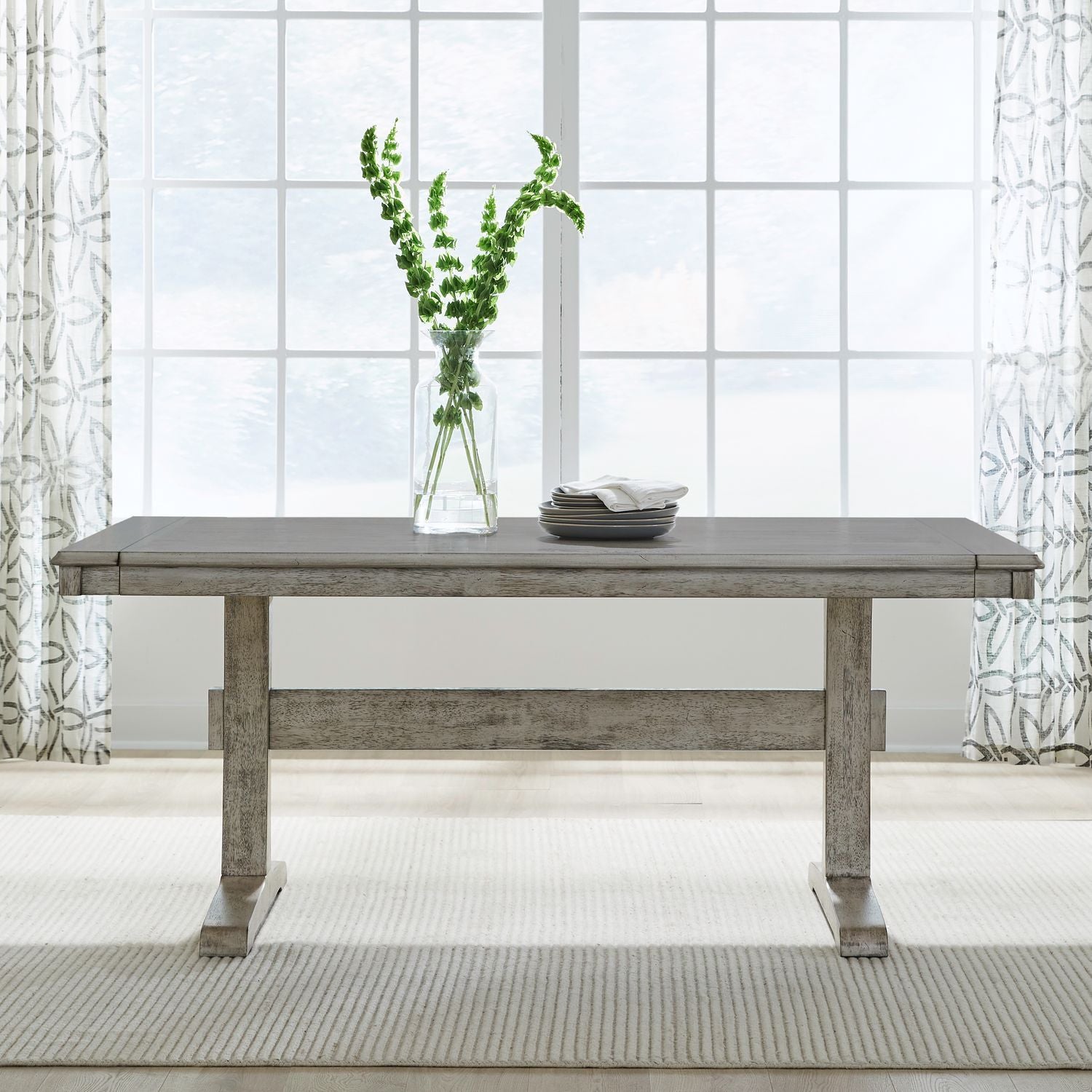 Hallendale - Trestle Table - White - Hornell Furniture Outlet