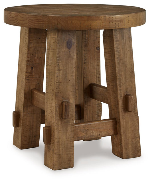 Mackifeld - Warm Brown - Round End Table - Hornell Furniture Outlet