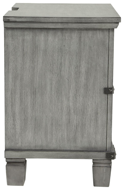 Russelyn - Gray - Two Drawer Night Stand - Hornell Furniture Outlet