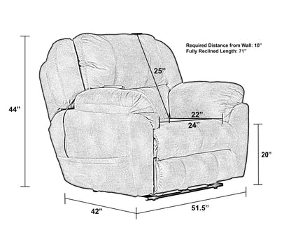 Flynn - Power Lay Flat Recliner With Power Adjustable Headrest & Lumbar And Dual Heat & Massage - Fig - Hornell Furniture Outlet
