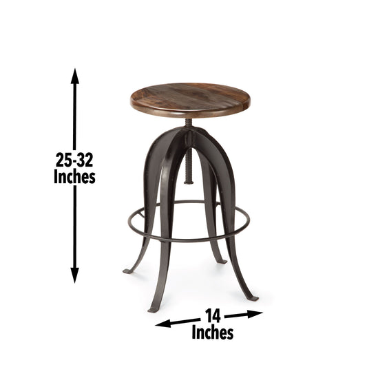 Sparrow - Round Setup Stool - Dark Brown - Hornell Furniture Outlet