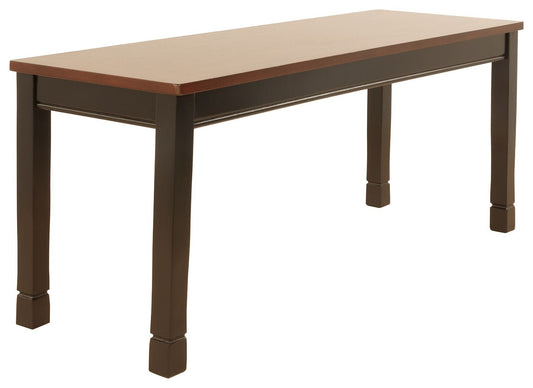 Owingsville - Black / Brown - Large Dining Room Bench - Hornell Furniture Outlet