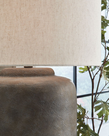 Zandophen - Metal Table Lamp - Antique Gray - Hornell Furniture Outlet
