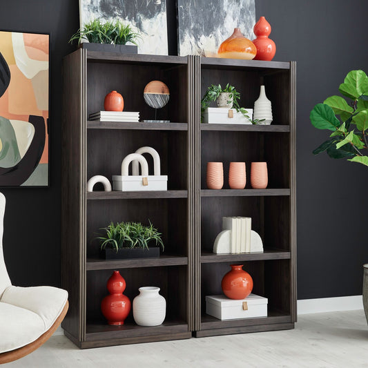 Modern Edge - 2 Piece Bunching Bookcase - Caffe - Hornell Furniture Outlet